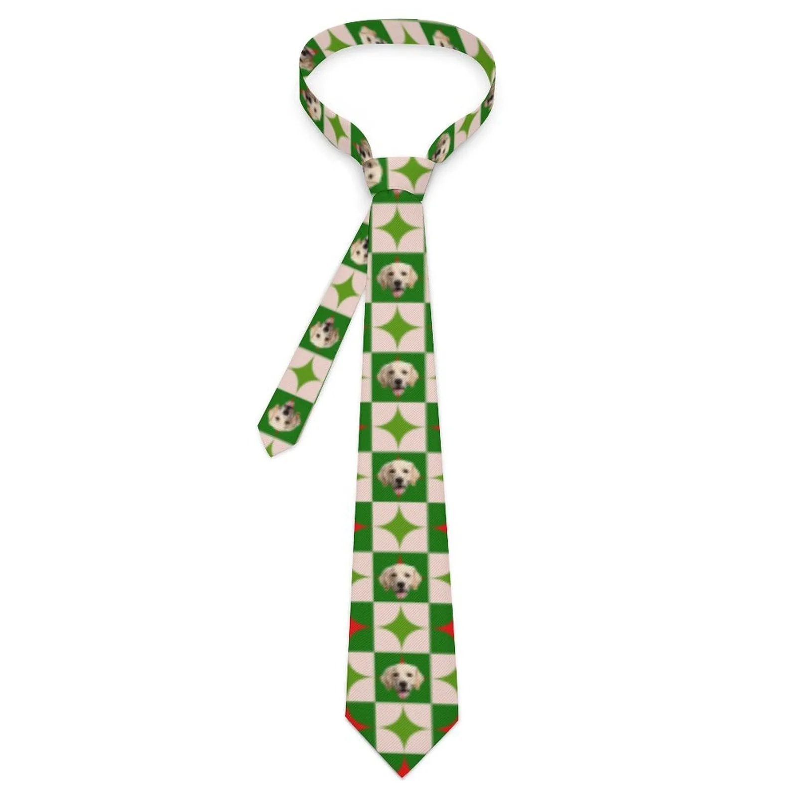 Custom Pet Face Green Grid Blazers Ties Personalized Jacket Casual Coats For Men Women