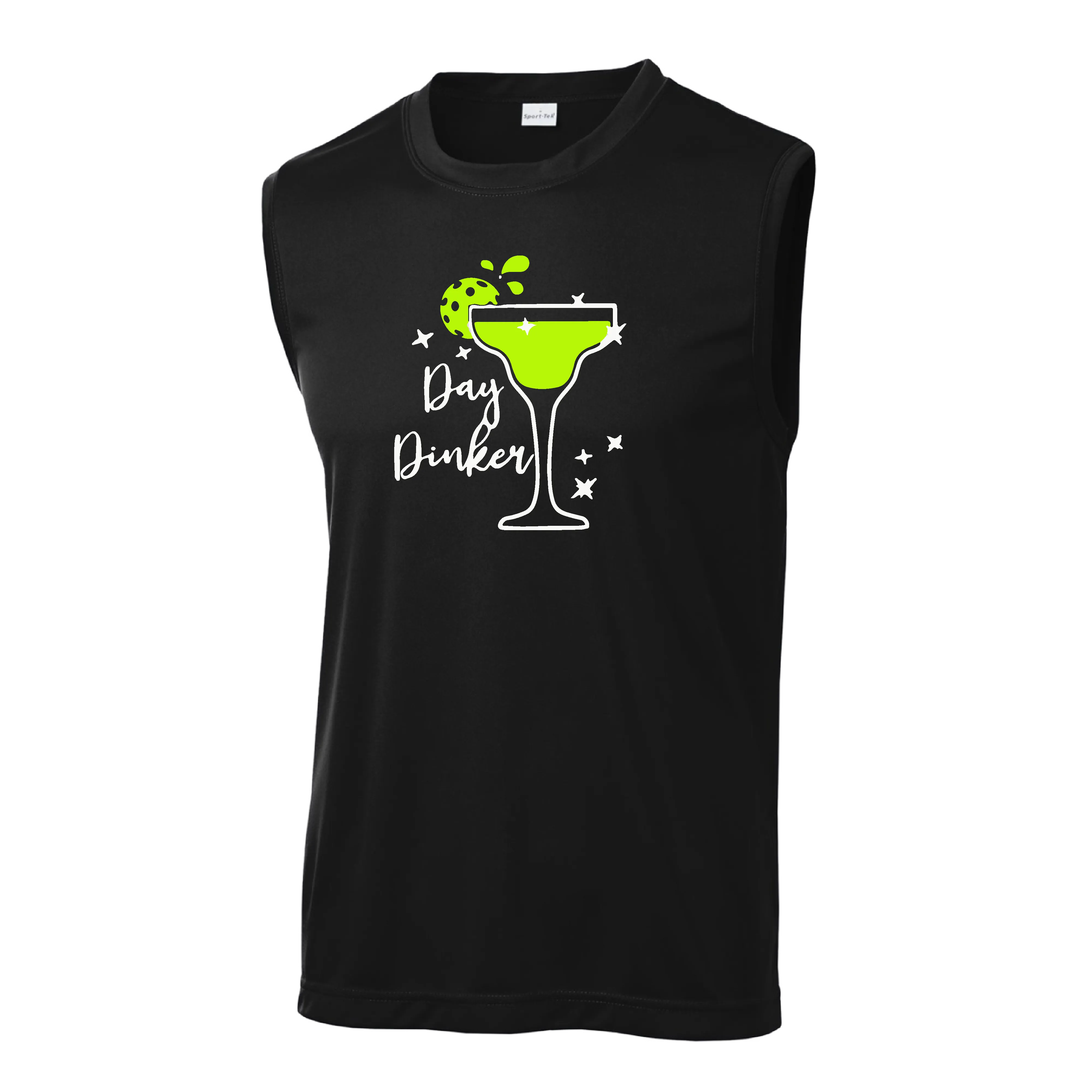 Day Dinker Pickleball Lime | Men's Sleeveless Athletic Shirt | 100% Polyester