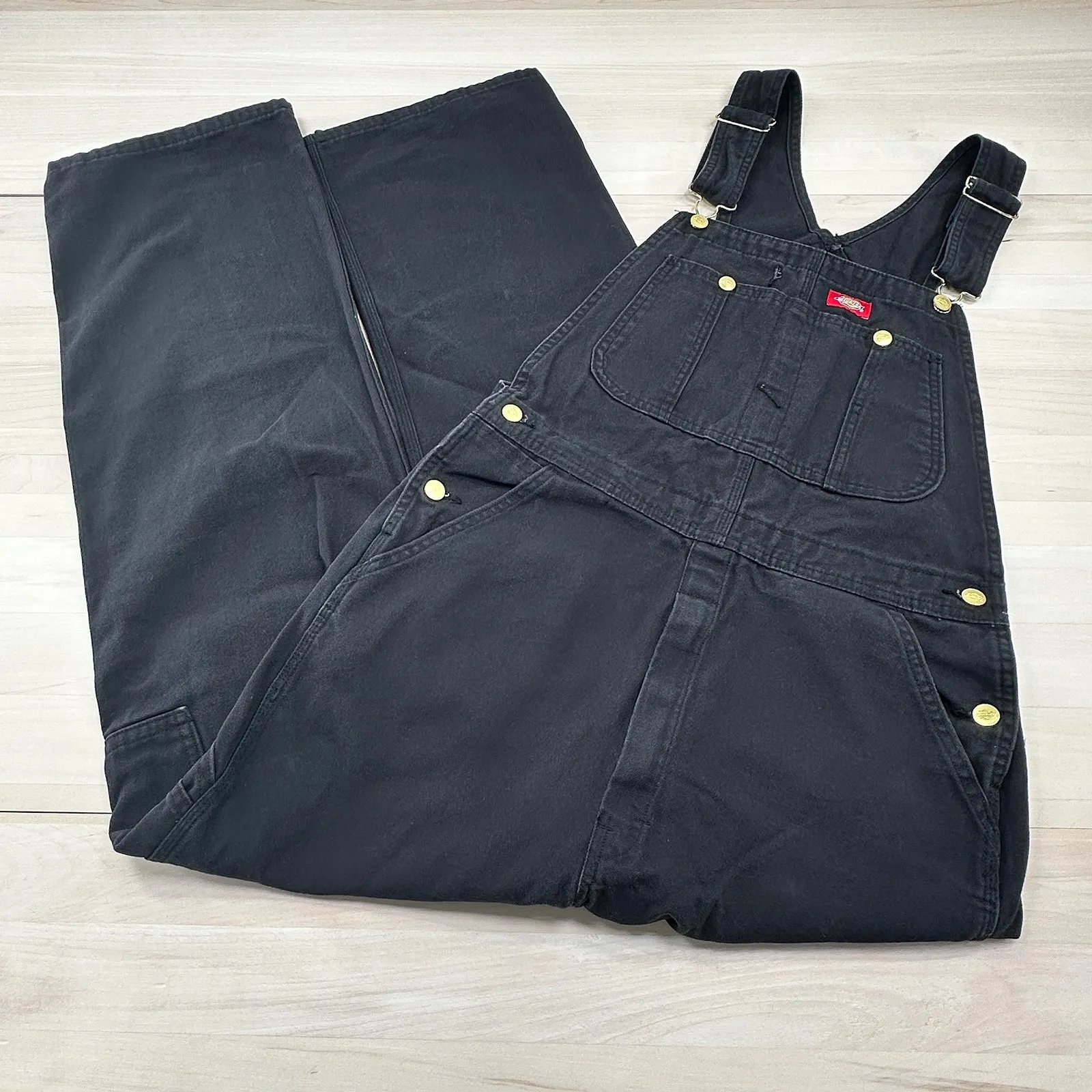 Dickies Classic Bib Overalls, Rinsed Black Duck - Men's 32x31