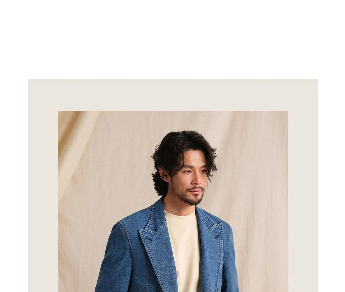Double-Breasted Denim Blazer