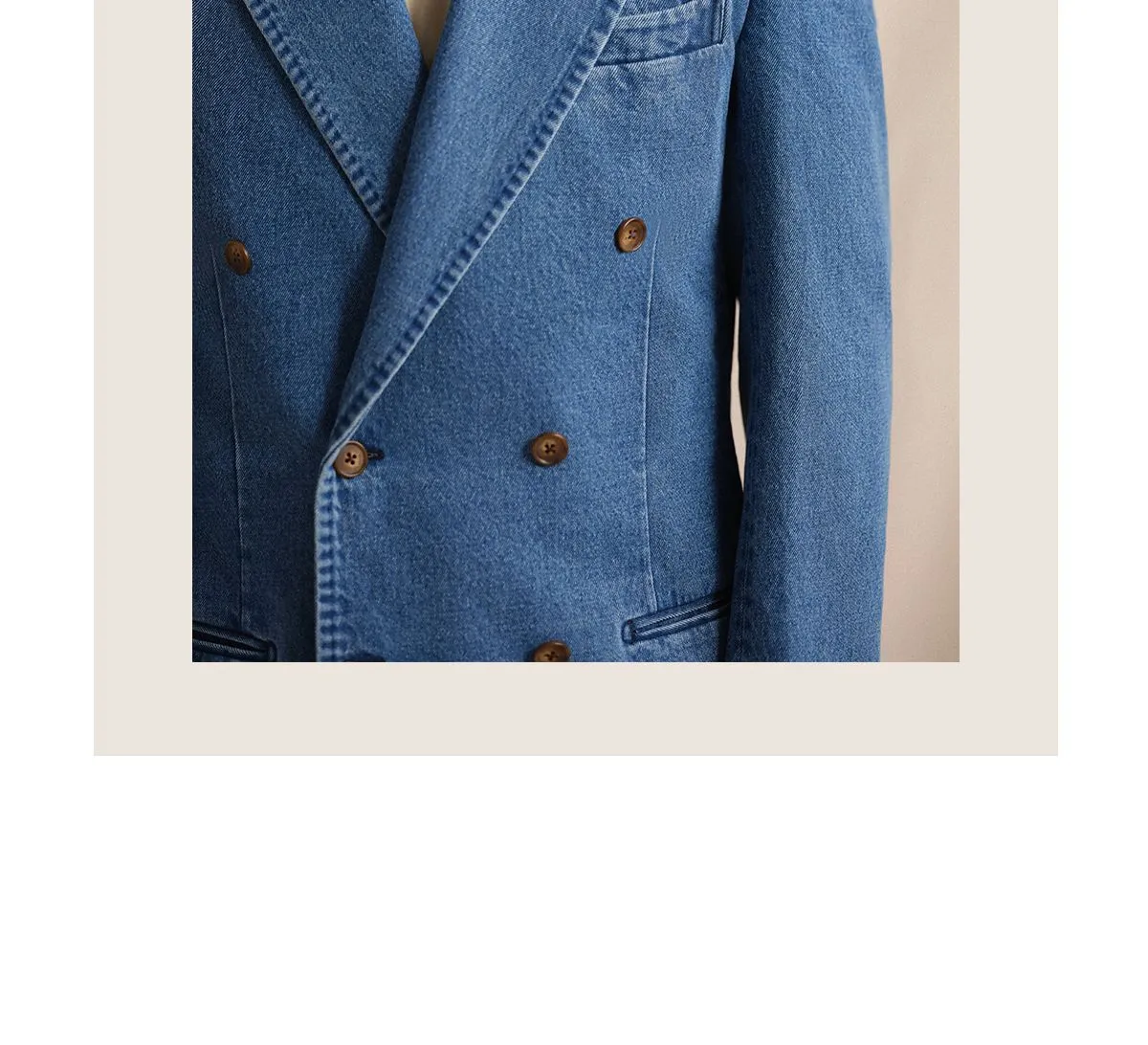 Double-Breasted Denim Blazer