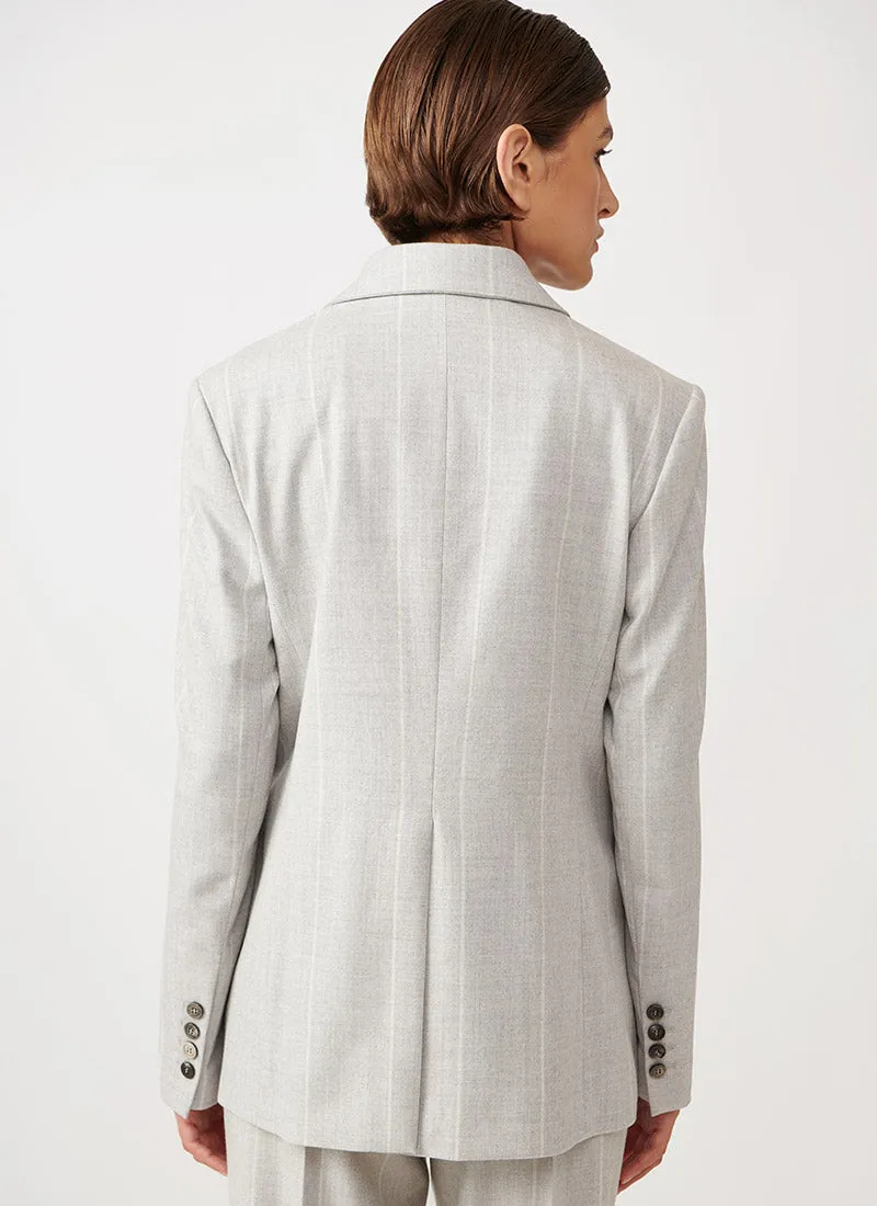 Double-Breasted Pinstripe Blazer