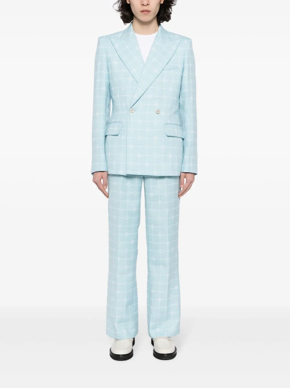 double-breasted wool blazer