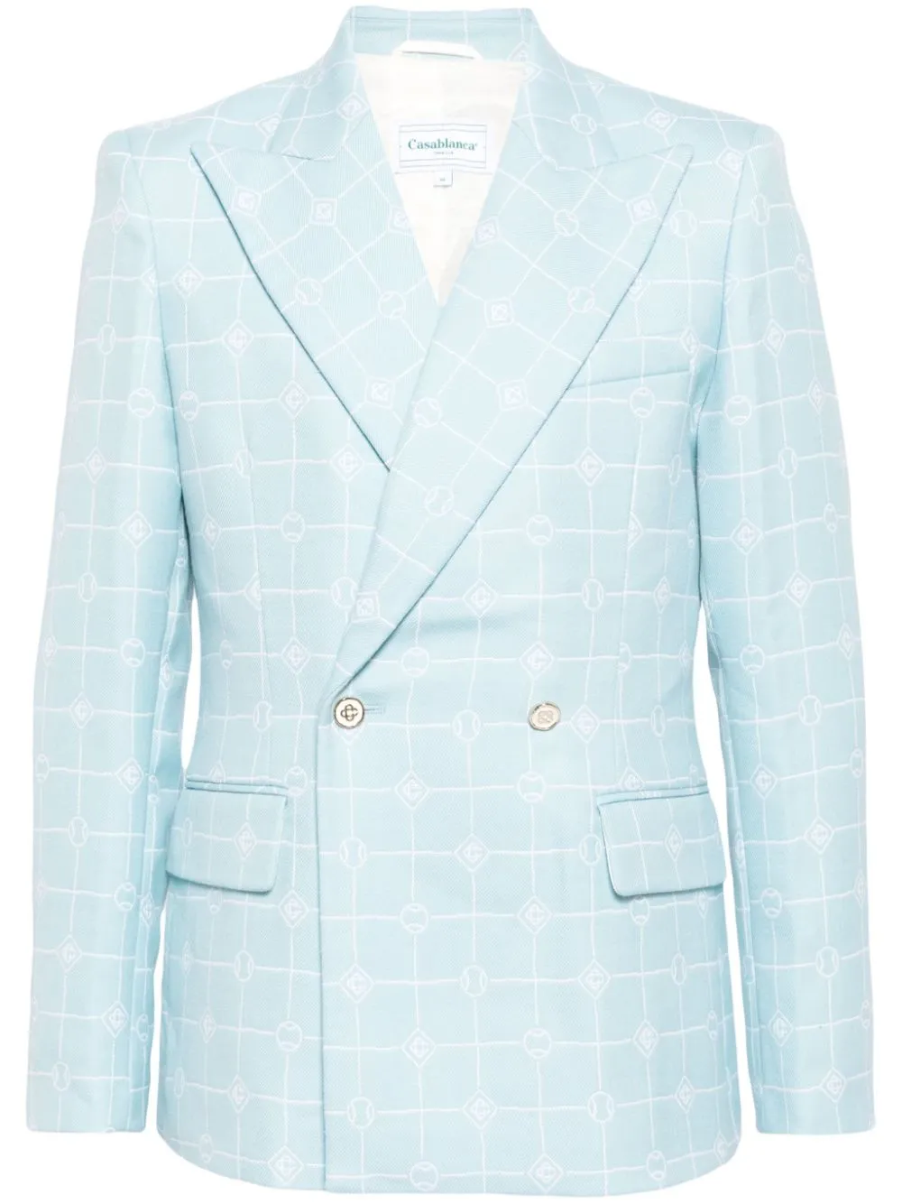 double-breasted wool blazer
