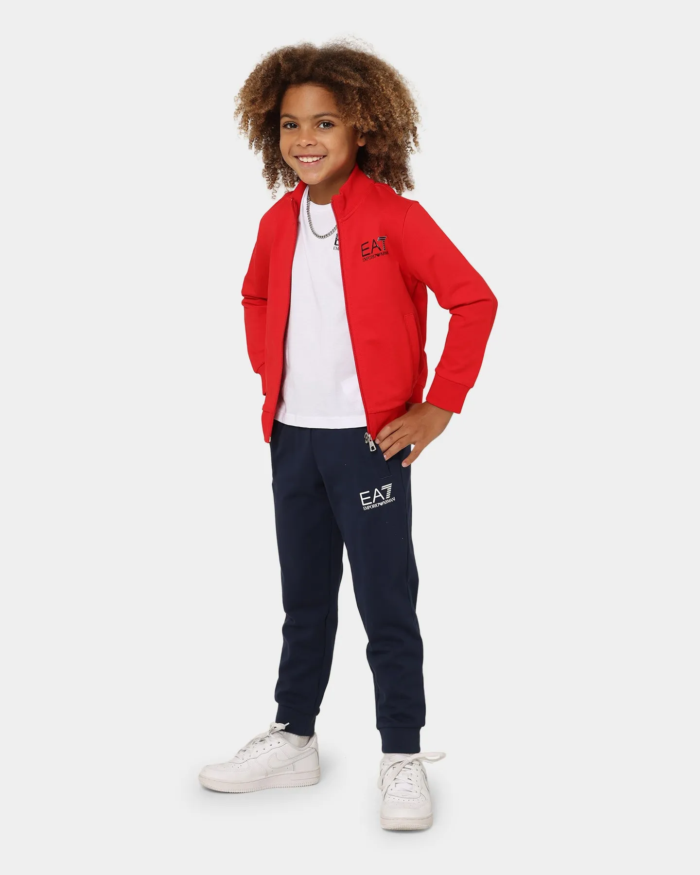 EA7 Emporio Armani Kids' Tracksuit Pants Red/Navy
