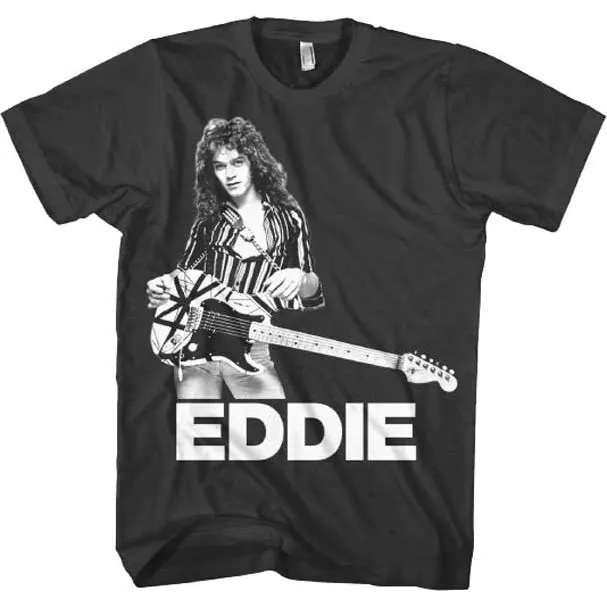 Edward Van Halen 1978 Photo Mens T-Shirt, Medium