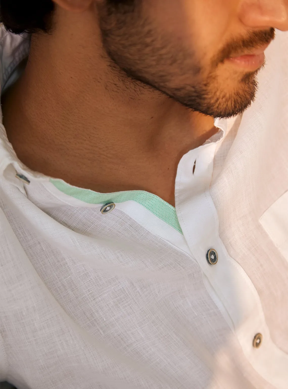Essential White Linen Hunter Mark Shirt