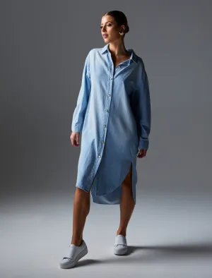 Fate   Becker Flight Shirt Dress | Bleach Wash