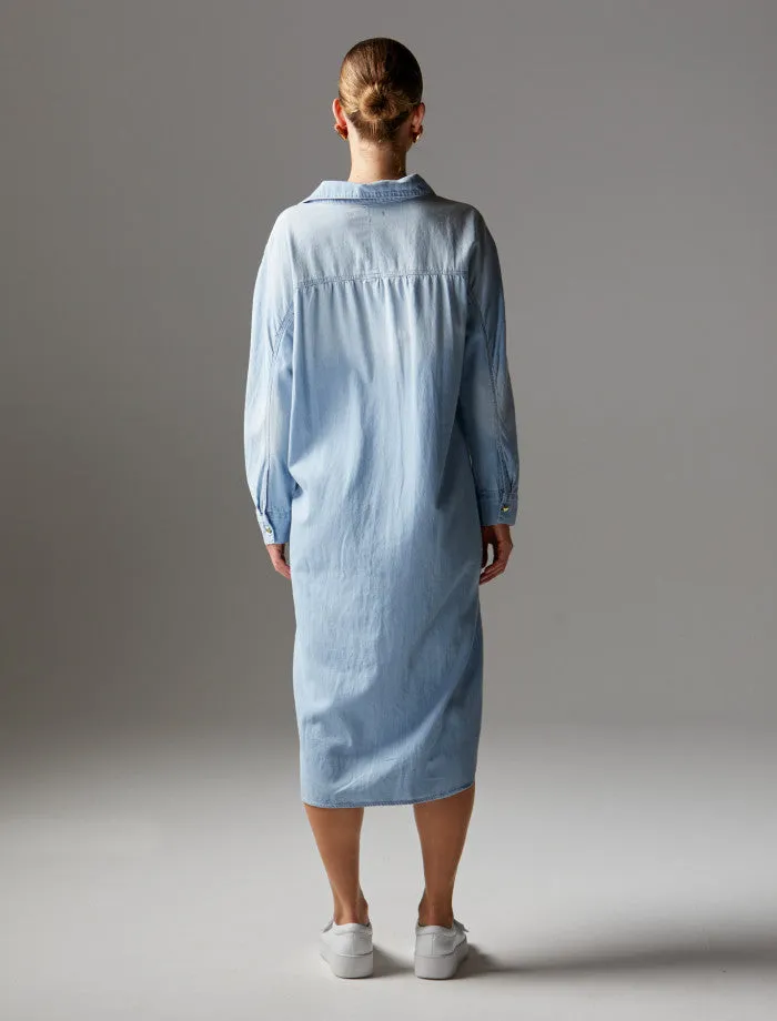 Fate   Becker Flight Shirt Dress | Bleach Wash
