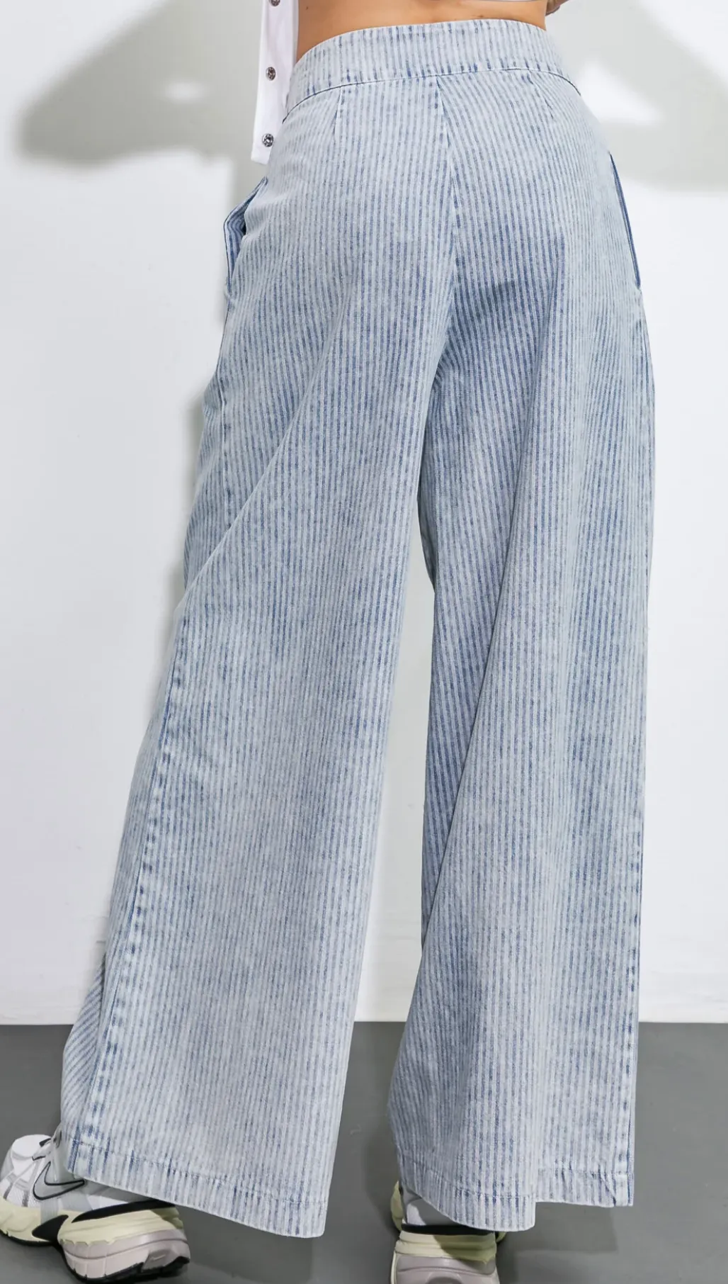 Flying Tomato Play My Way Striped Denim Pants