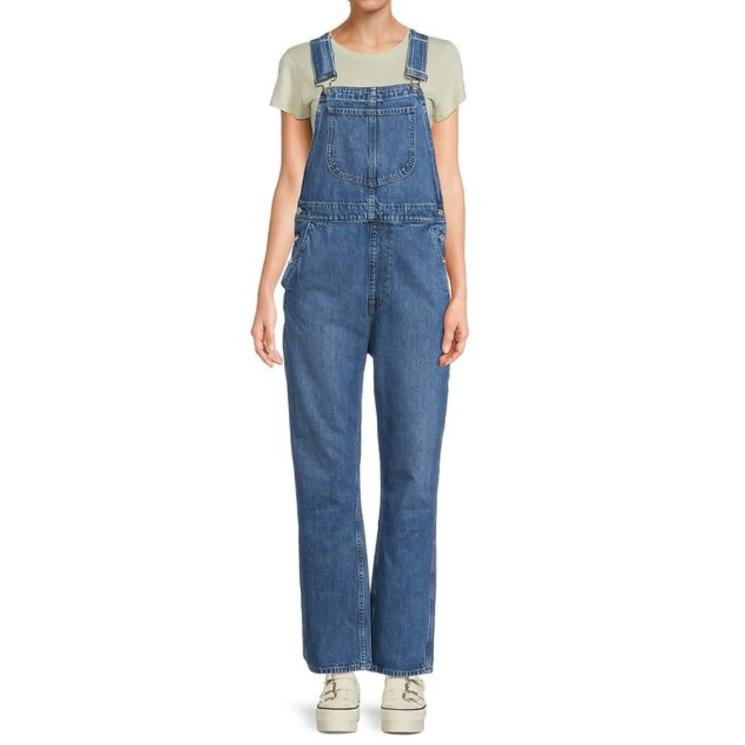 Frame Classic Dark Wash Denim Overalls Large