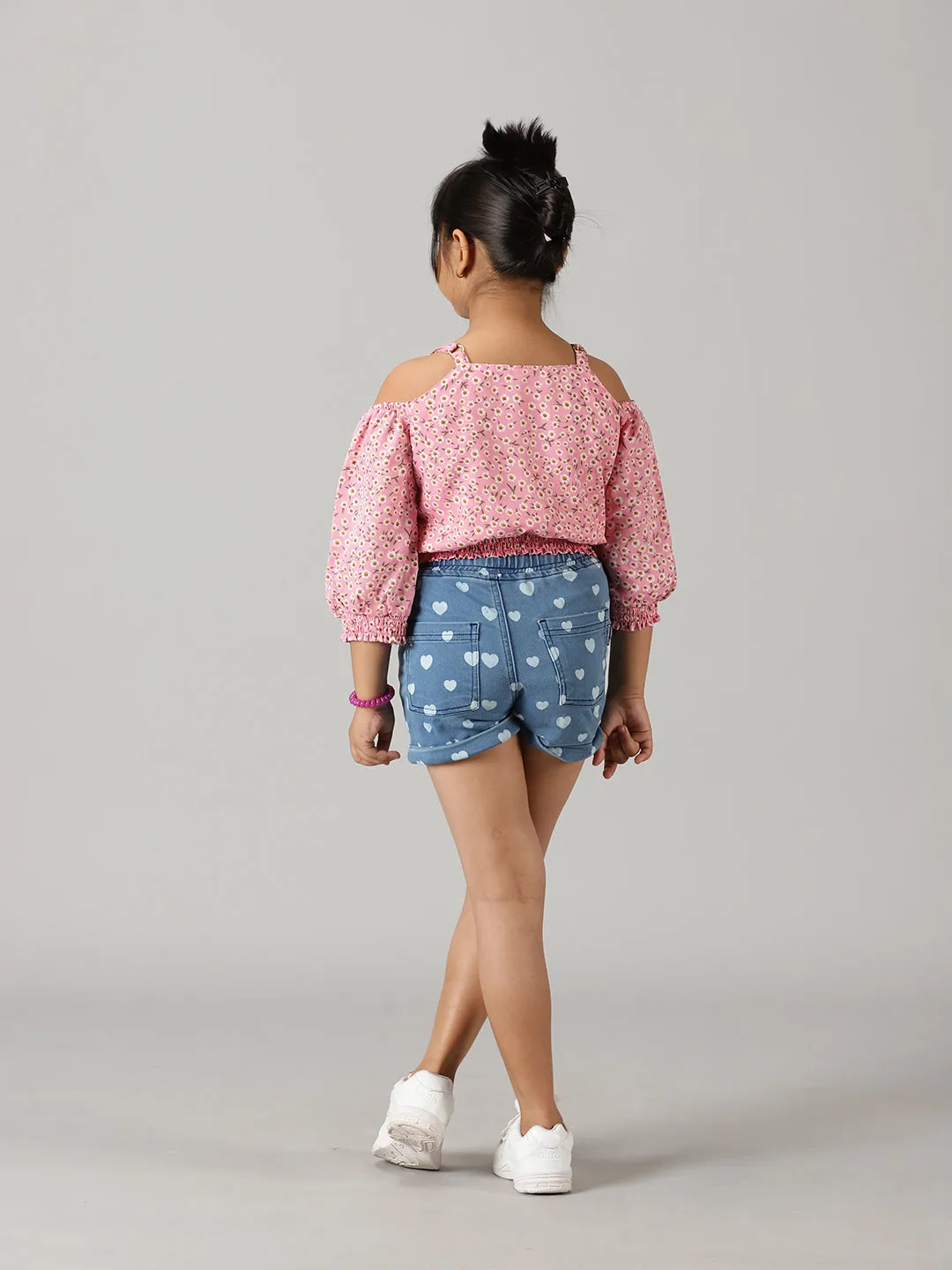 Girls Strappy Cold Shoulder Top
