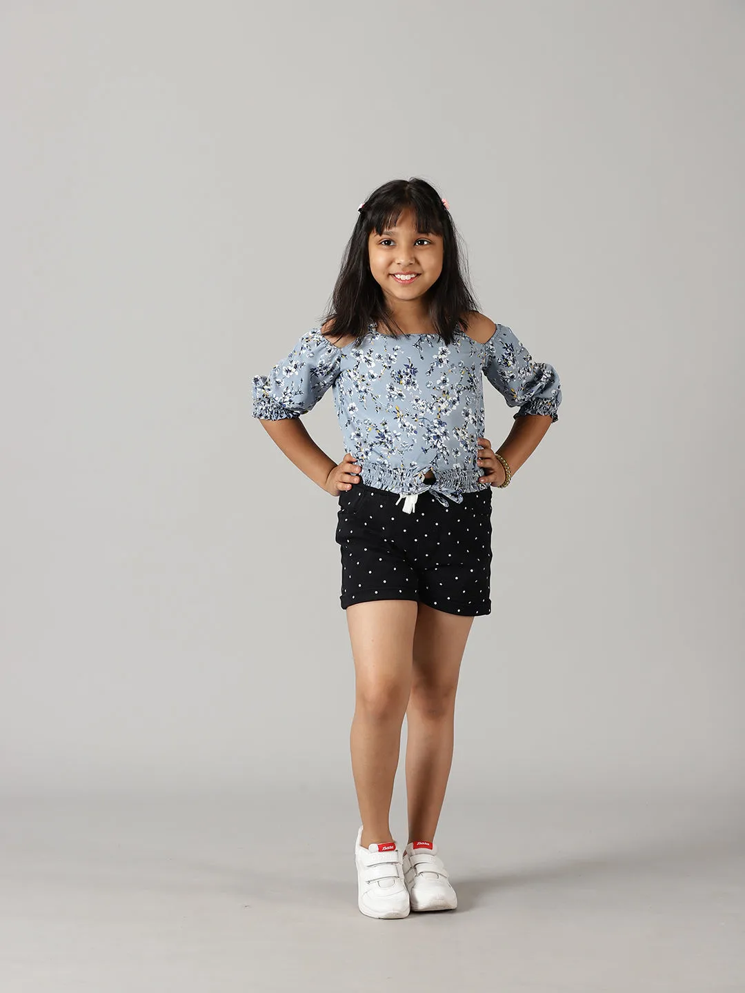 Girls Strappy Cold Shoulder Top