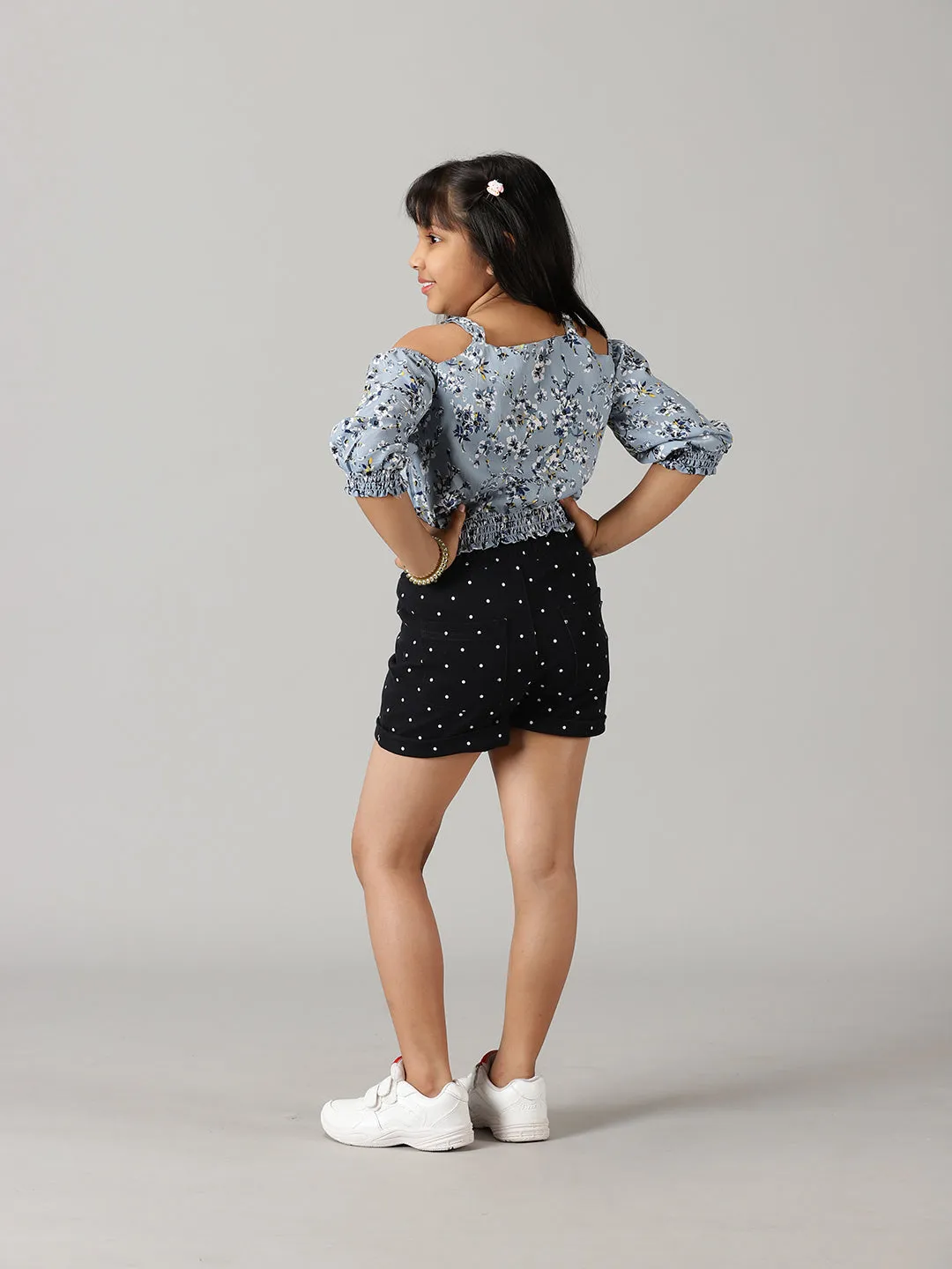 Girls Strappy Cold Shoulder Top