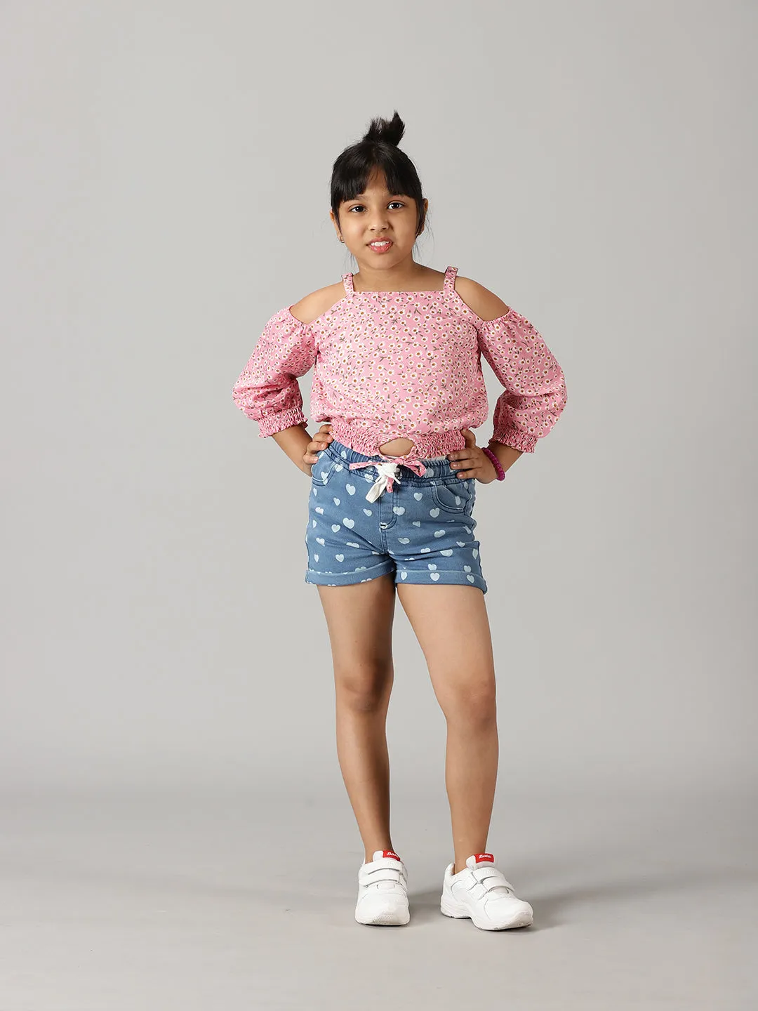 Girls Strappy Cold Shoulder Top