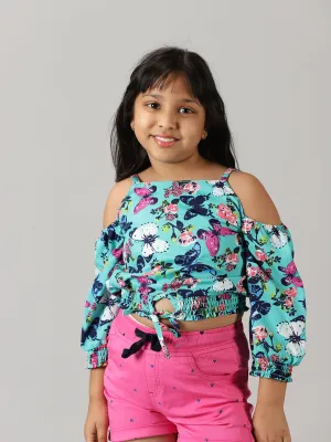 Girls Strappy Cold Shoulder Top
