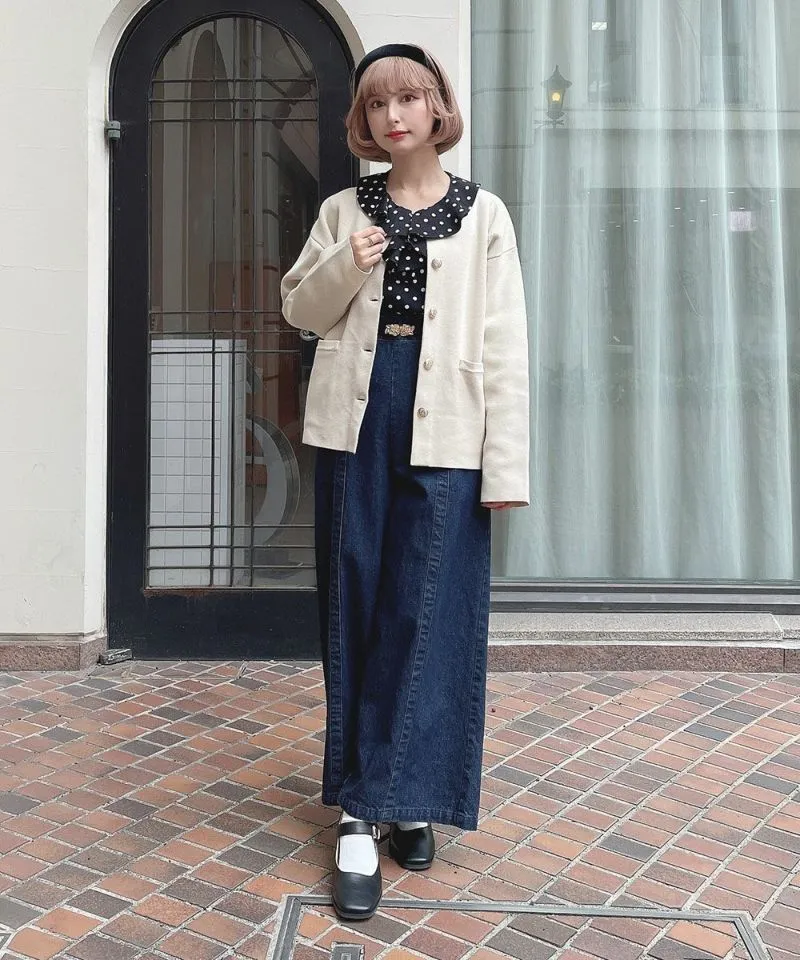 Gold Button Cocoon Knit Cardigan / an another angelus [51BJ04j004].