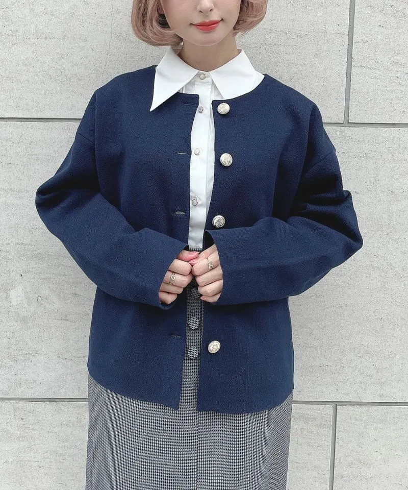 Gold Button Cocoon Knit Cardigan / an another angelus [51BJ04j004].