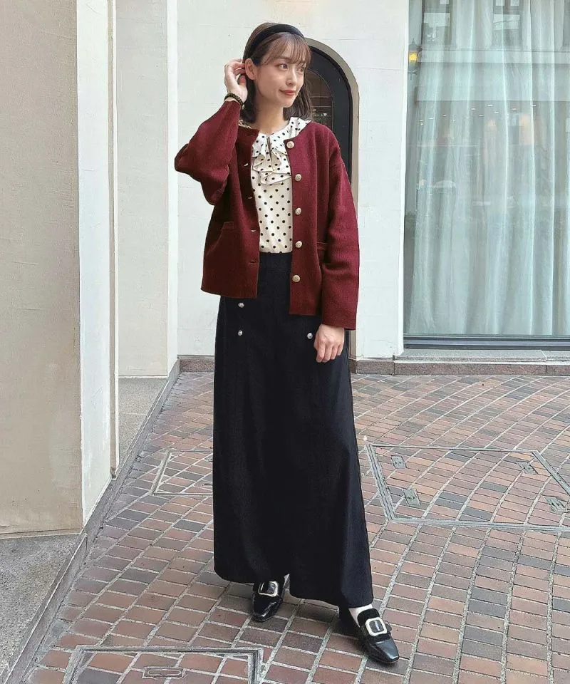 Gold Button Cocoon Knit Cardigan / an another angelus [51BJ04j004].