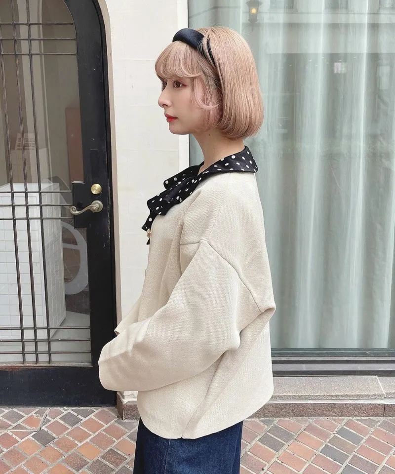 Gold Button Cocoon Knit Cardigan / an another angelus [51BJ04j004].