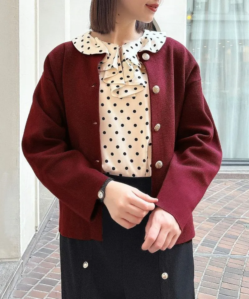 Gold Button Cocoon Knit Cardigan / an another angelus [51BJ04j004].