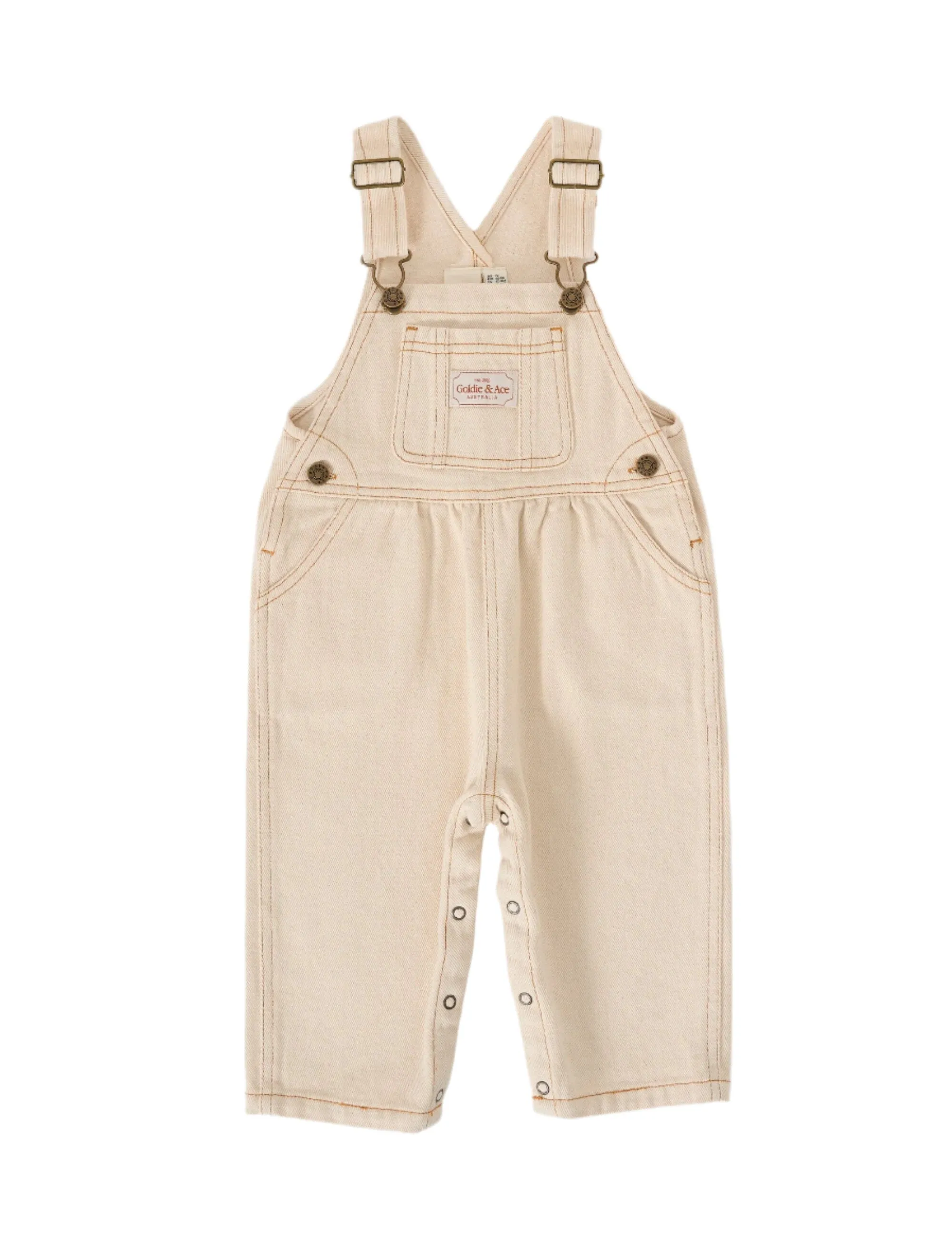 Goldie & Ace - Austin Denim Overalls | Oat - PREORDER