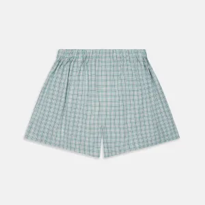 Green, Navy & Pink Check Cotton Boxer Shorts