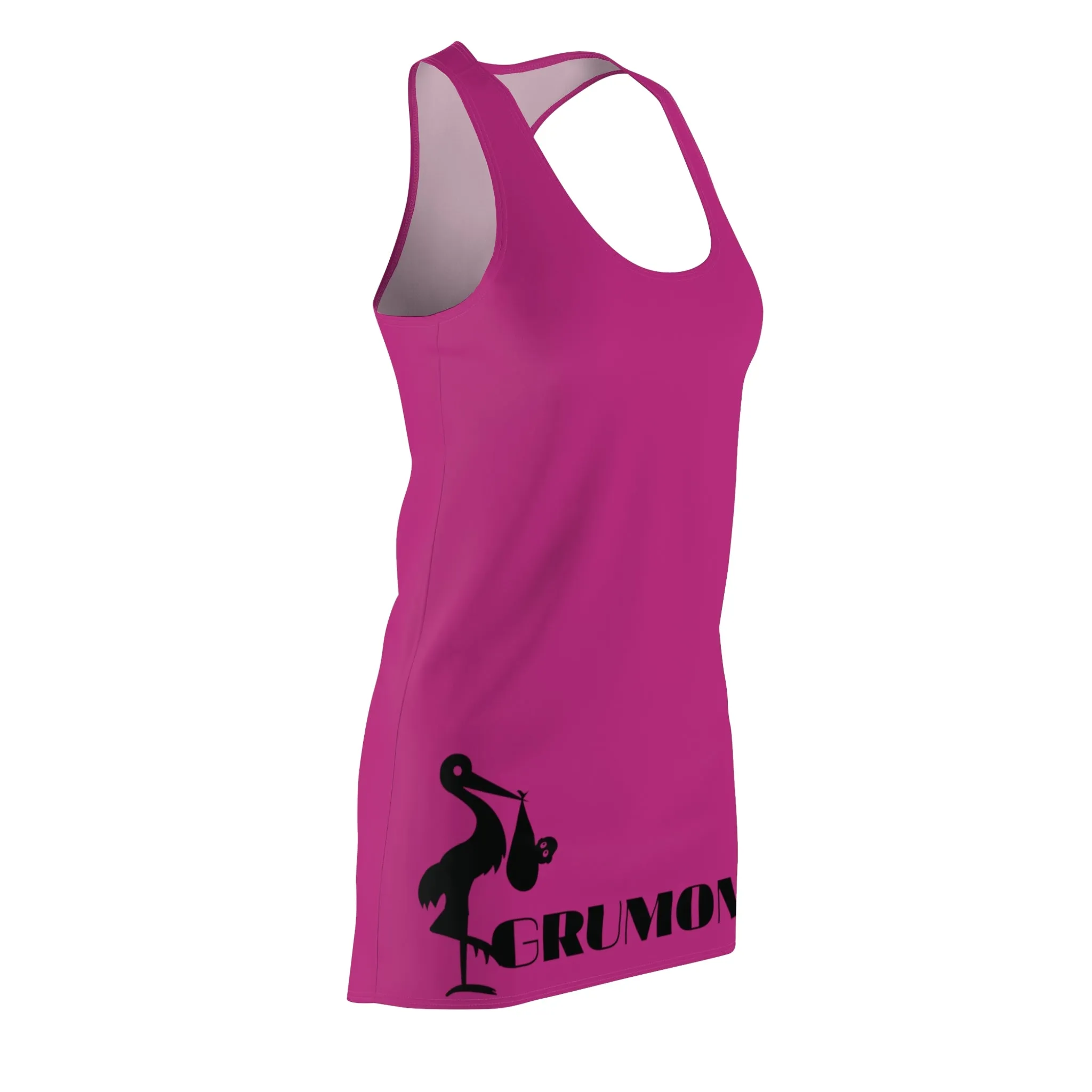 GRUMONH Women's Cut & Sew Racerback Dress Pink