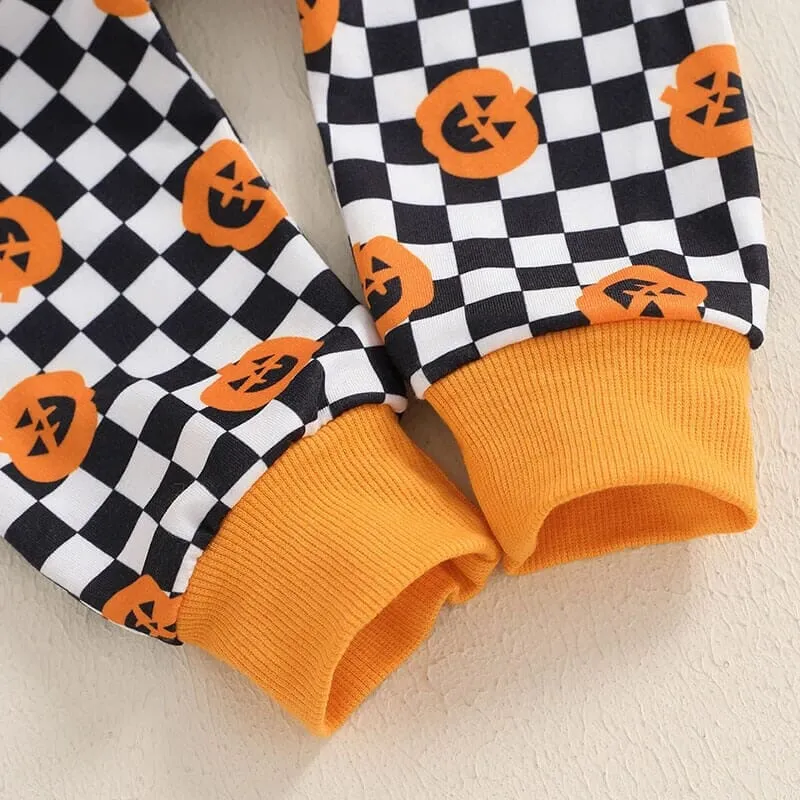 Halloween Checkered Hooded Toddler Set