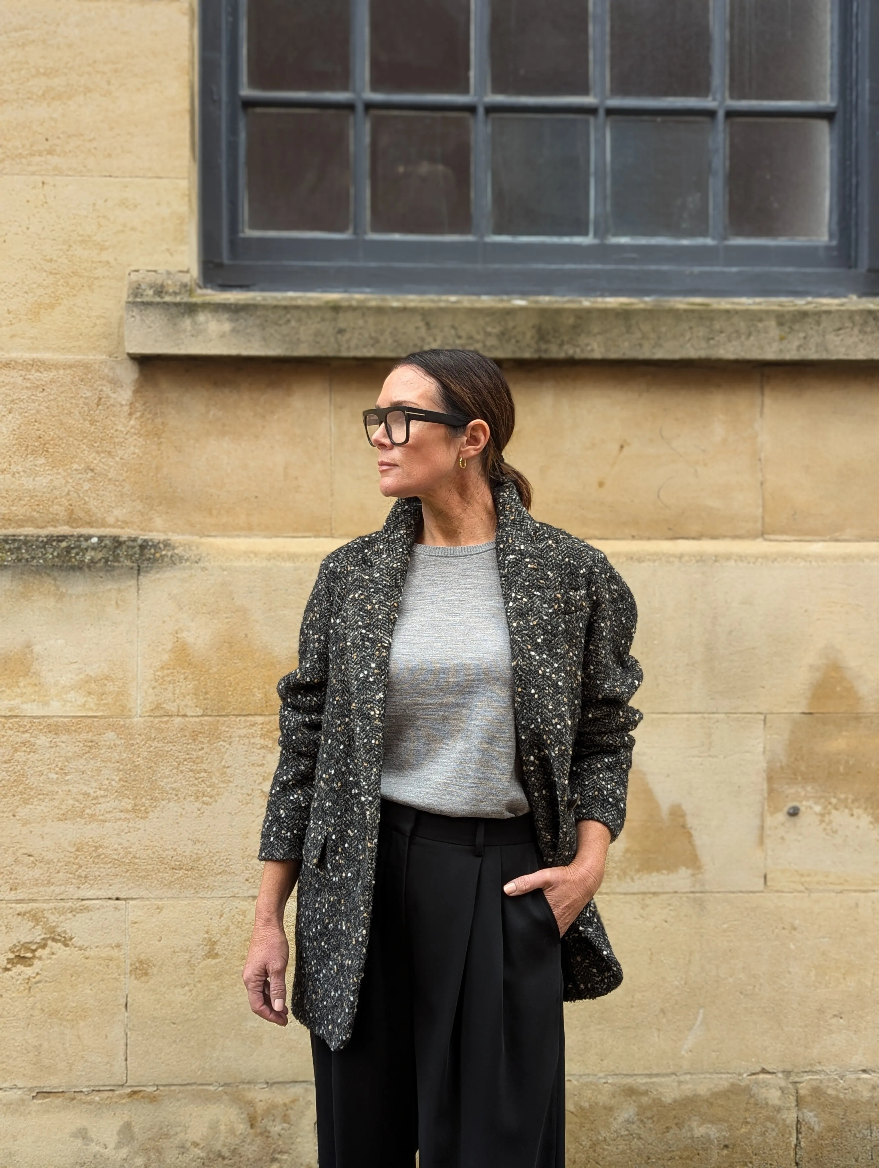 Hayden Flecked Black Jacket