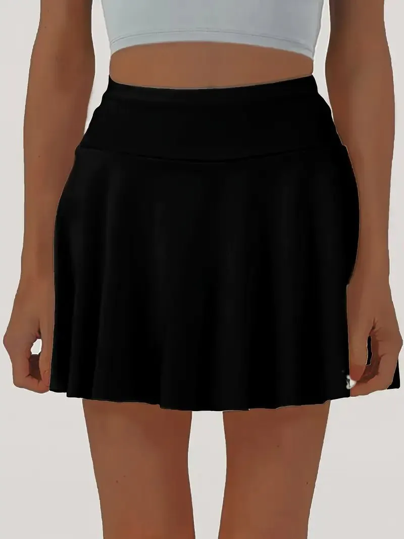 High-Waisted Skater Skirt | Stretchy Flared Circle Mini for Women