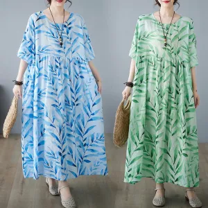 How to Wear a Retro-style Artistic Loosened Printed Dress