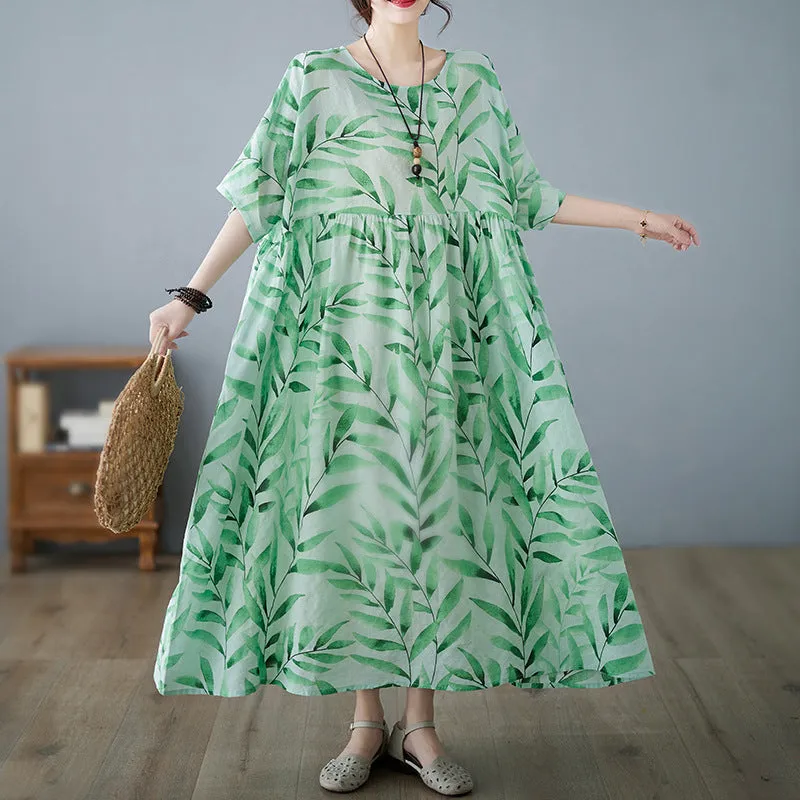 How to Wear a Retro-style Artistic Loosened Printed Dress