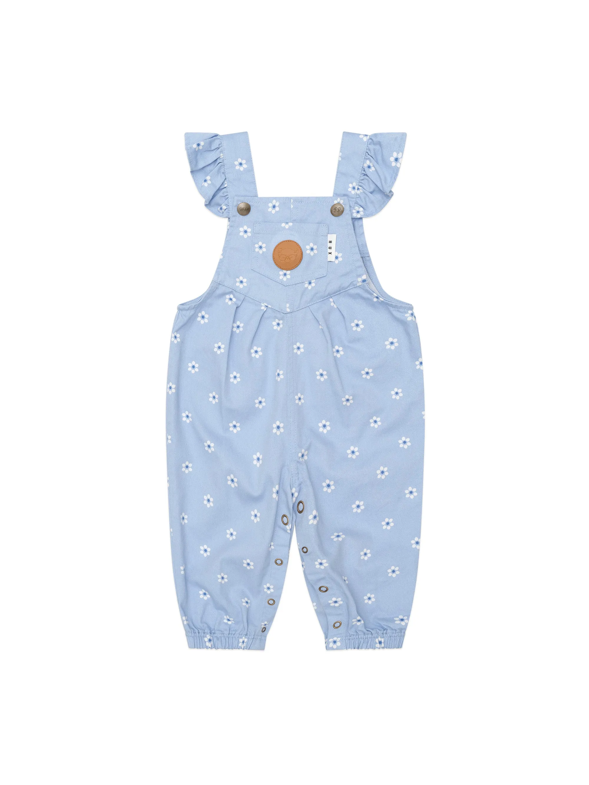 Huxbaby Ditsy Floral Frill Overall Chambray