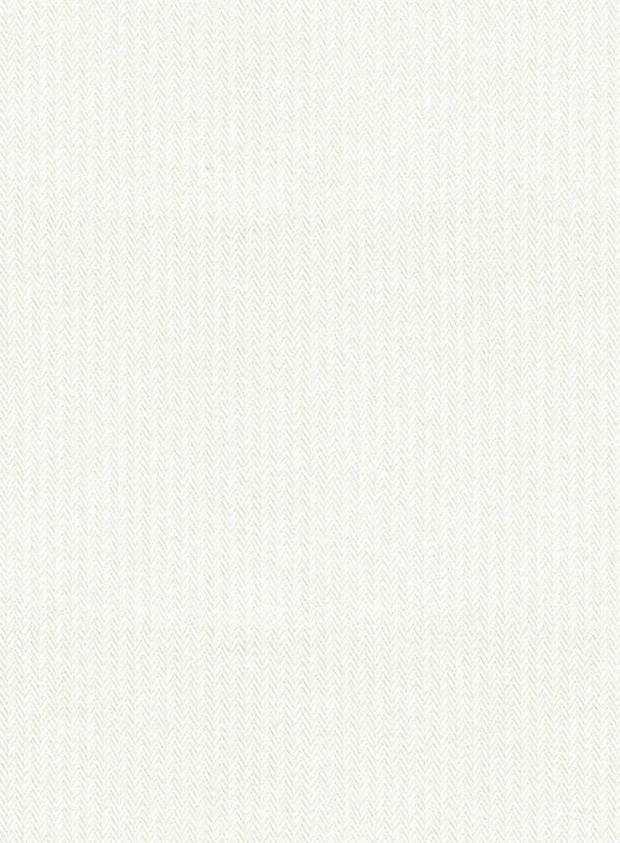 Ivory Herringbone Cotton Shirt