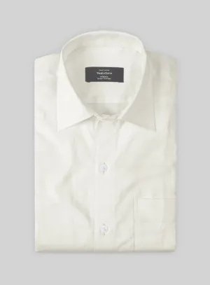 Ivory Herringbone Cotton Shirt
