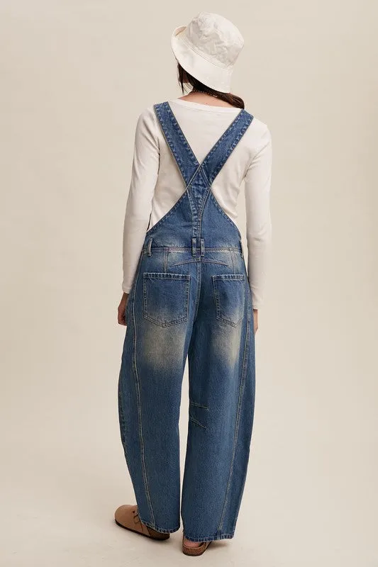 Jeremy Denim Barrel Overalls S-XL