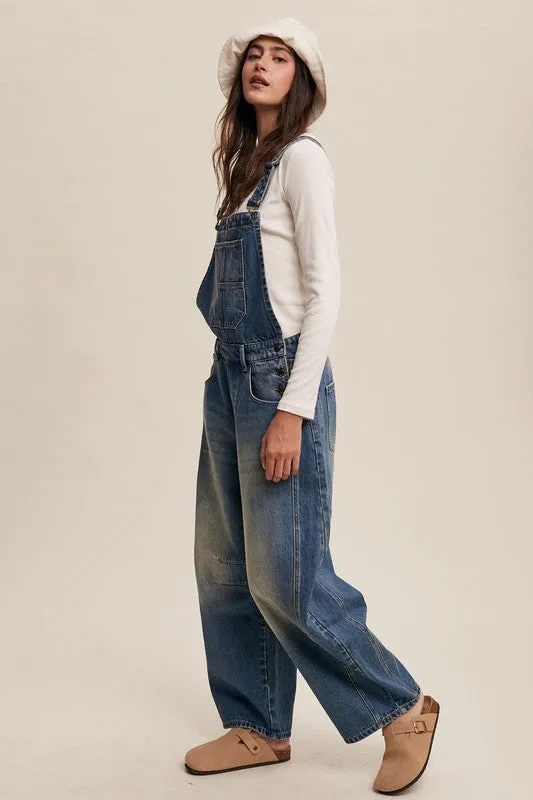 Jeremy Denim Barrel Overalls S-XL