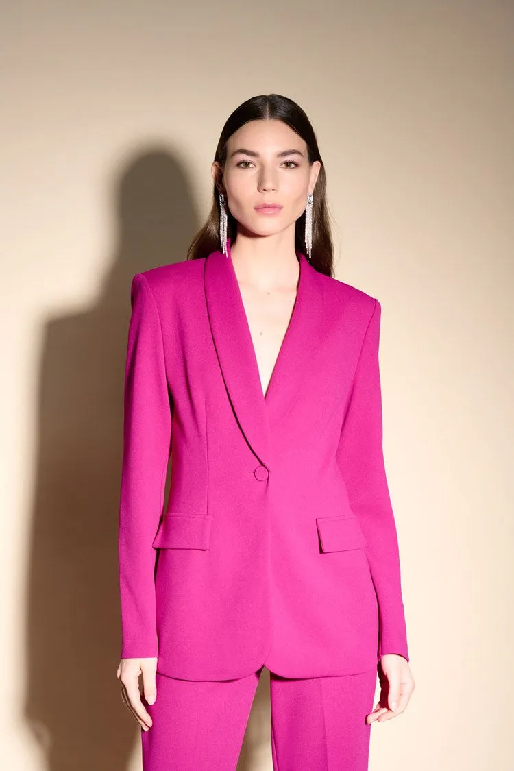 Joseph Ribkoff Crepe Fitted Blazer, Fushcia