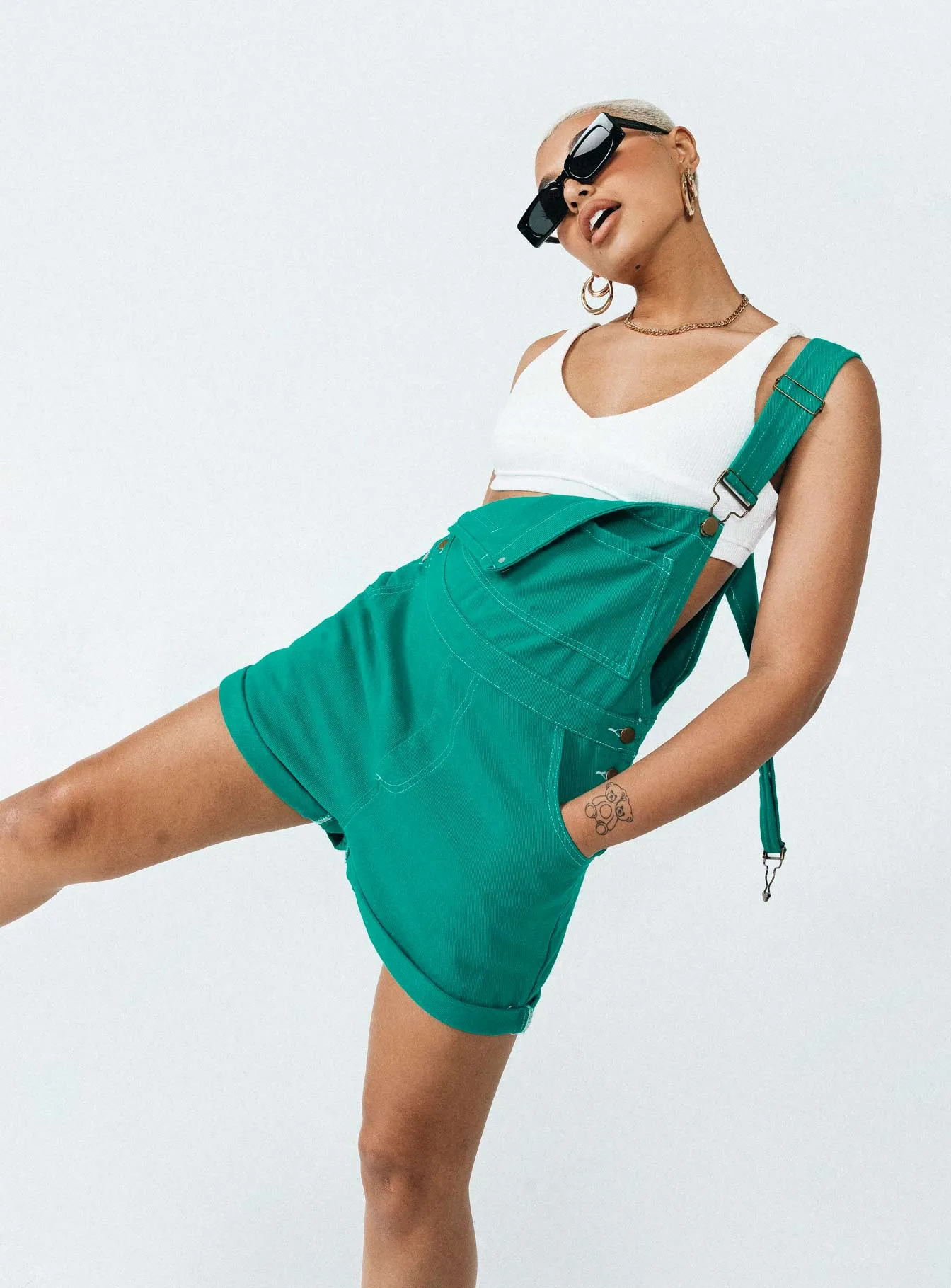 Kacey Overalls Denim Green