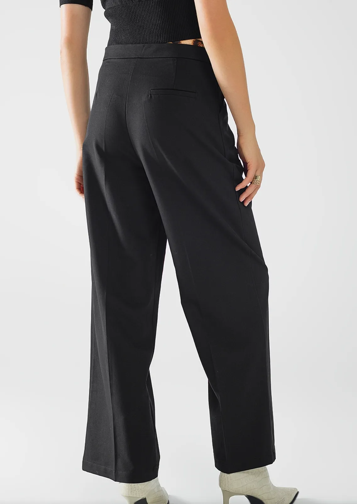 Leopard Waist Black Pants