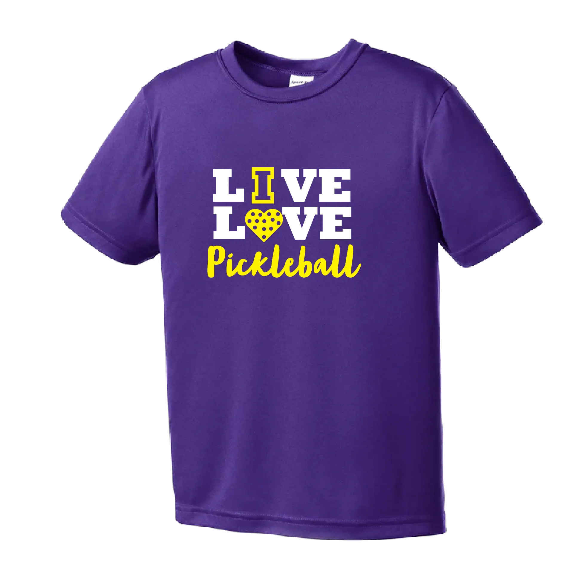 Live Love Pickleball | Youth Short Sleeve Pickleball Shirts | 100% Polyester