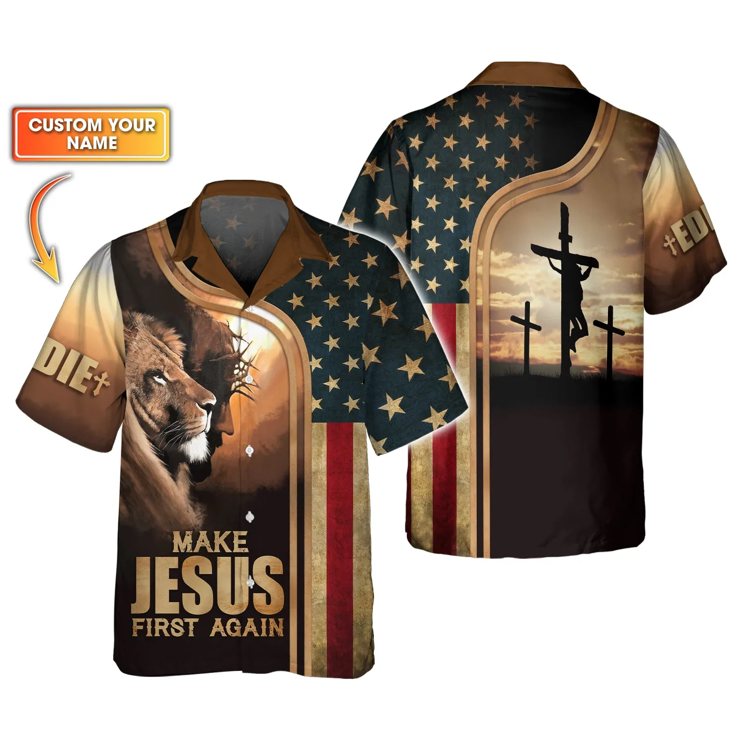 Make Jesus First Again Custom T-Shirt, Christian Shirts, Christian Gifts For Men