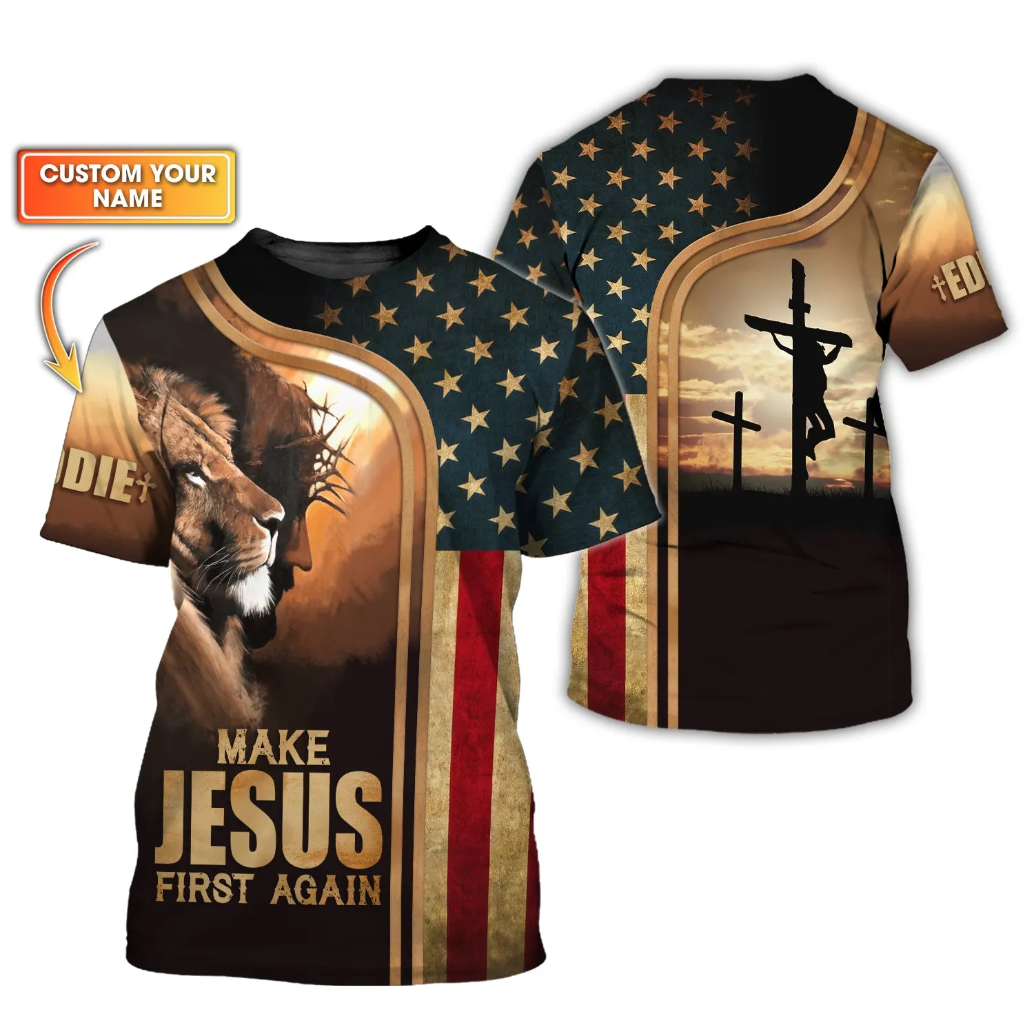 Make Jesus First Again Custom T-Shirt, Christian Shirts, Christian Gifts For Men