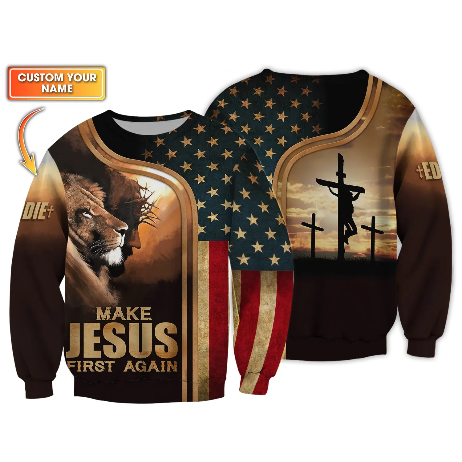 Make Jesus First Again Custom T-Shirt, Christian Shirts, Christian Gifts For Men
