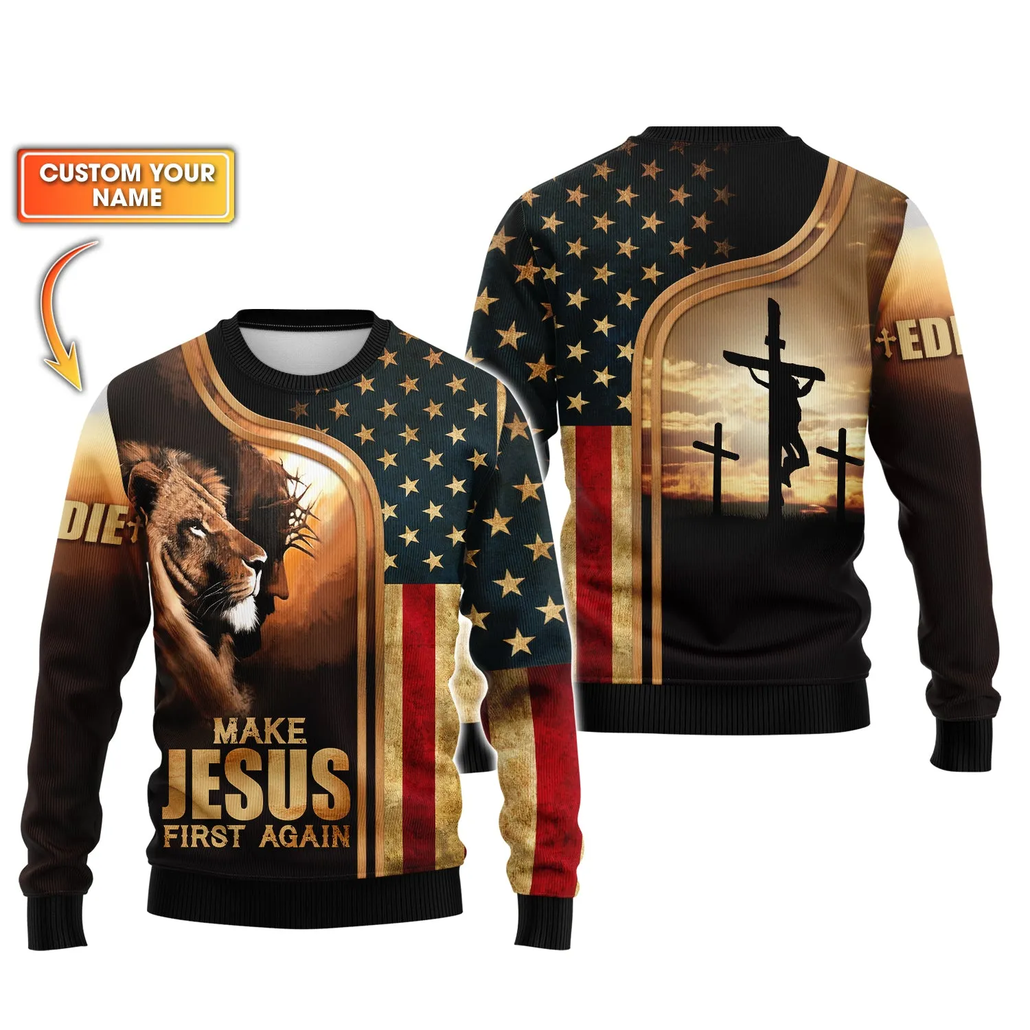 Make Jesus First Again Custom T-Shirt, Christian Shirts, Christian Gifts For Men