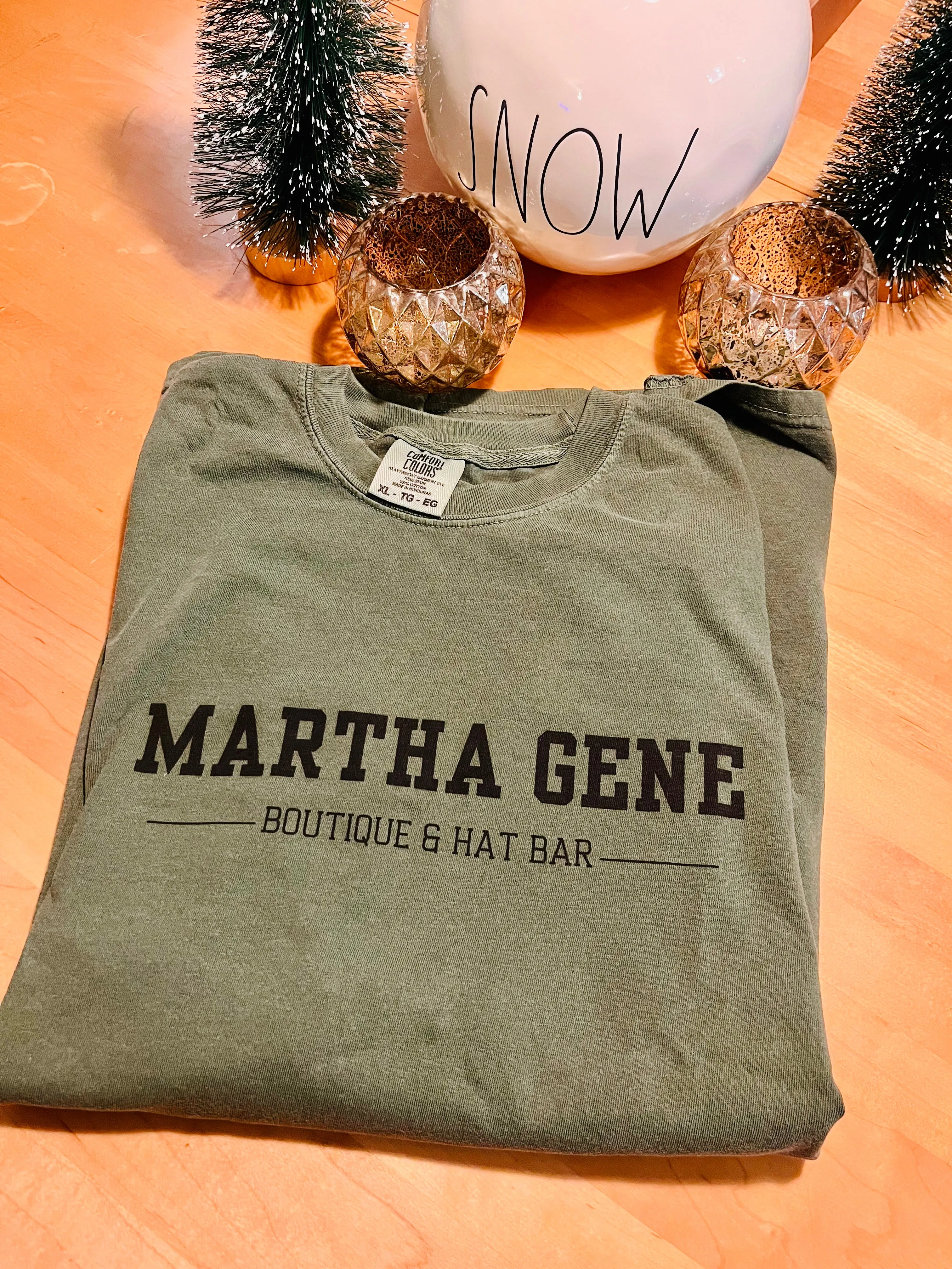 Martha Gene olive comfort colors tee