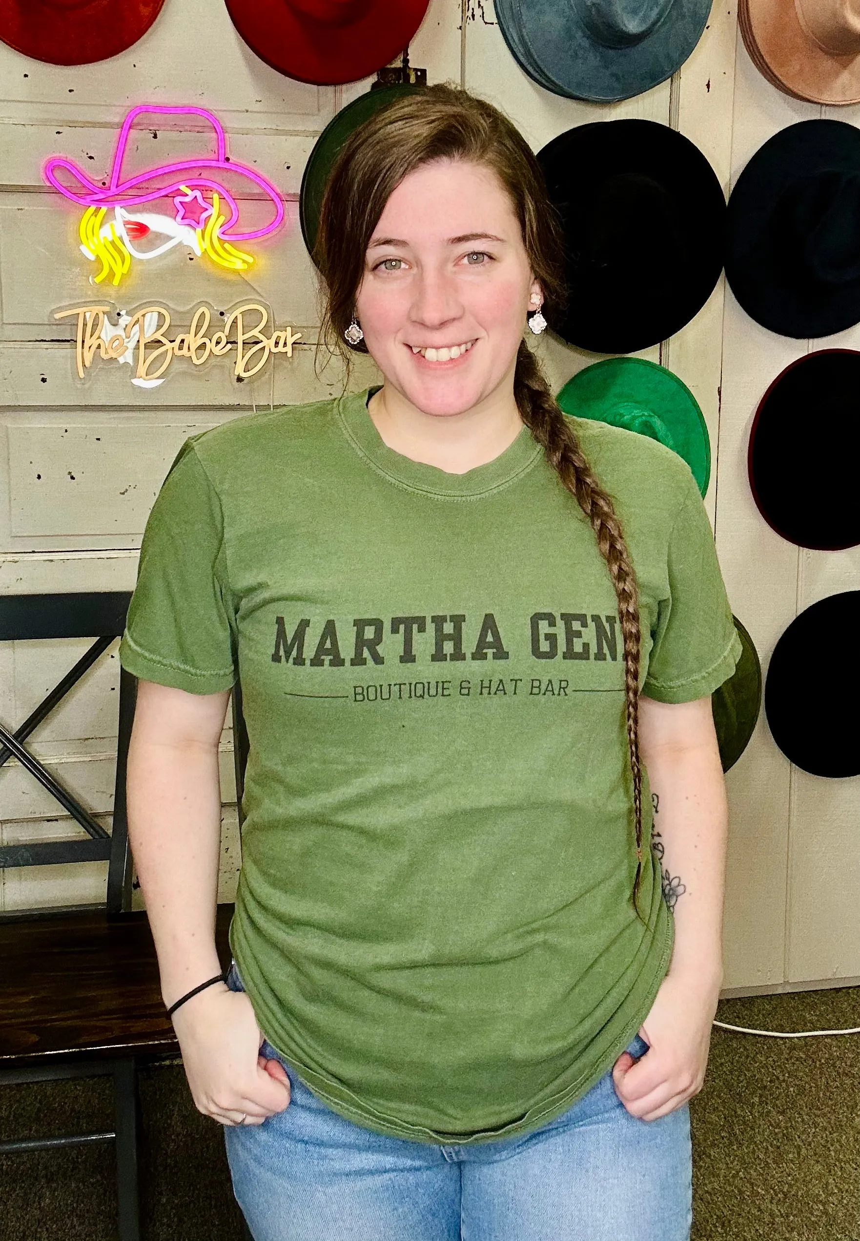Martha Gene olive comfort colors tee