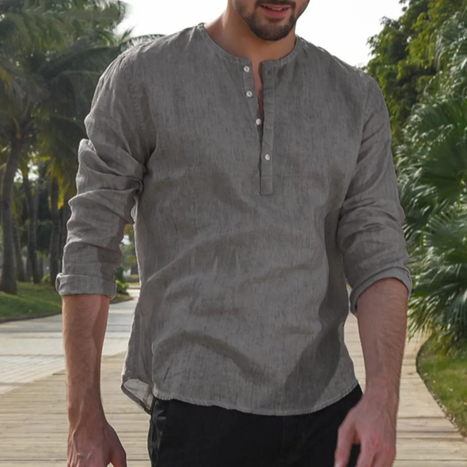 Men's Autumn Casual Long Sleeve Breathable Shirt | Plus Size