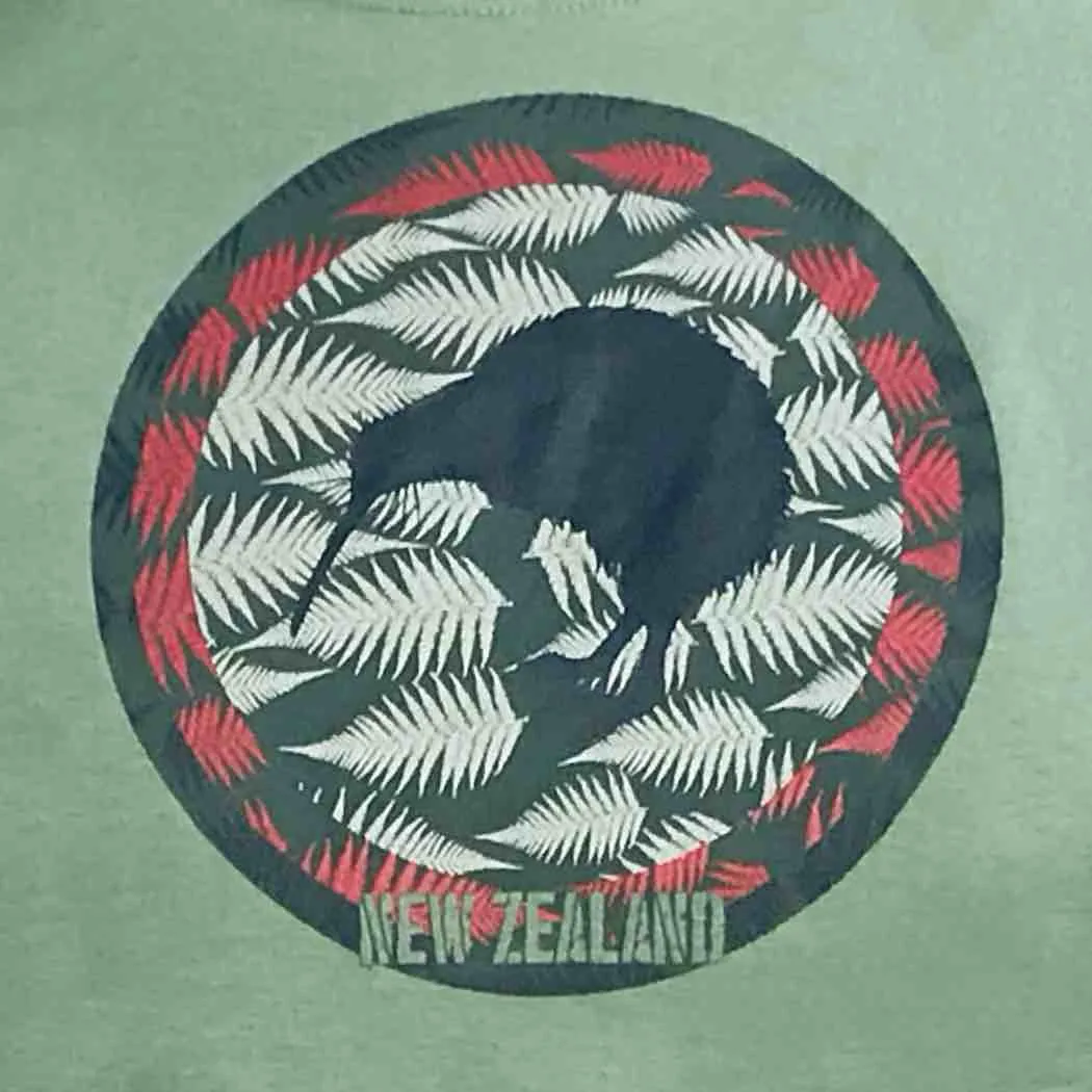 Mens New Zealand T Shirt - Kiwi Ferns
